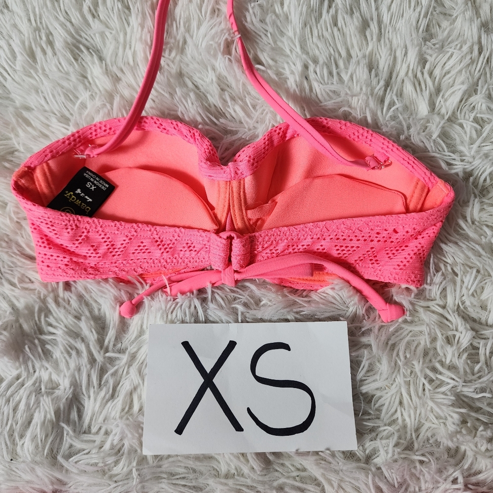 Pink Twist Push-up Bandeau Matching Bikini Set - Picture 7 of 15